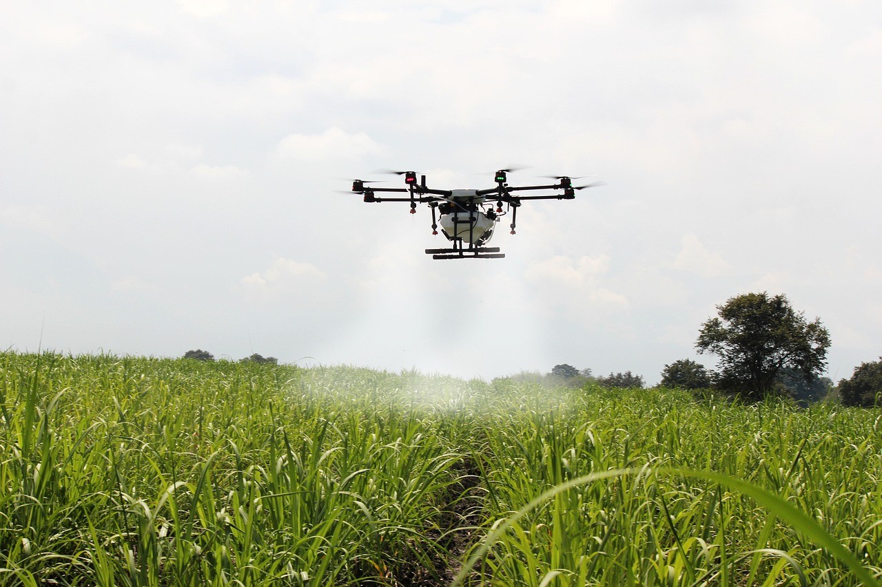 DroneDash agricultural drone spraying plantation crops