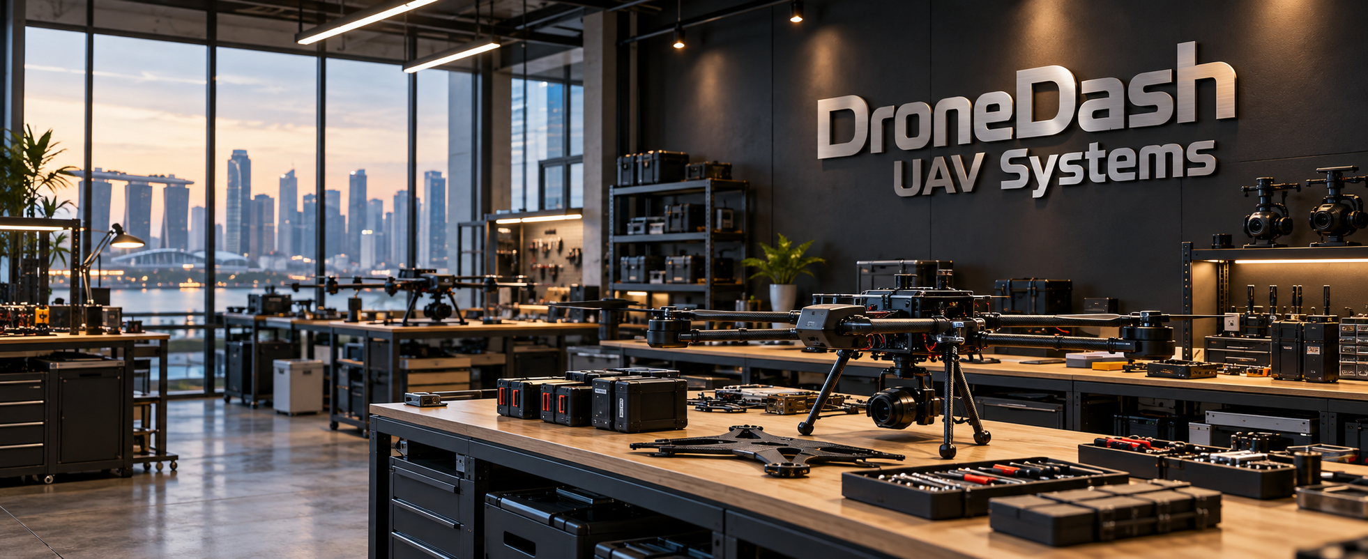 Conceptual modern DroneDash UAV Systems drone engineering workshop